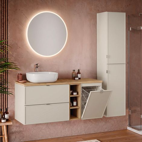 Set di mobili da bagno con lavabo Alba cachemire 140cm (1/5)