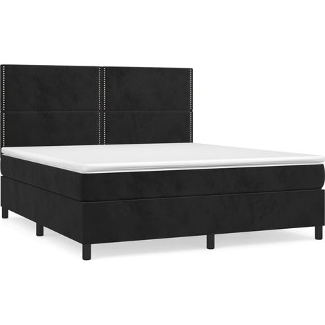 Maison Exclusive - Boxspringbett mit Matratze Schwarz 180x200 cm