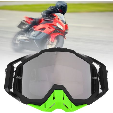Lunettes de protection anti-vent pour vélo, moto et cyclisme, pour adultes (hommes et femmes) (argent et noir) (1/5)