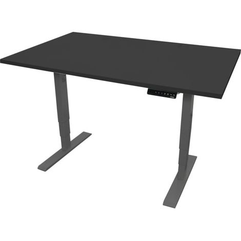 Bureau à réglage en hauteur électrique STIER THA 120x80 cm, noir/noir