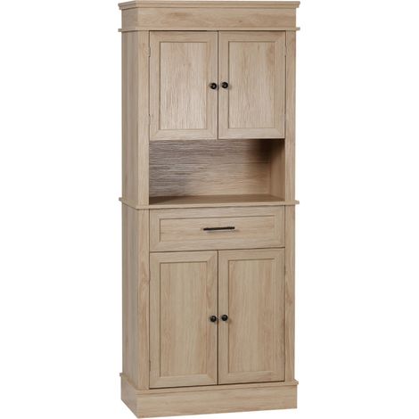 Armoire de Cuisine Buffet Cuisine 74 x 39,5 x 183 cm Chêne Clair
Vaisselier, Meuble de Rangement, Placards, Étagères Réglables, Tiroir, Niche, pour Salle à Manger, Salon (1/5)