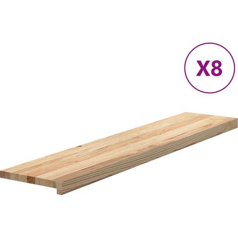 Marches d'escalier 8pcs non traité 120x30x2cm bois chêne massif (1/5)