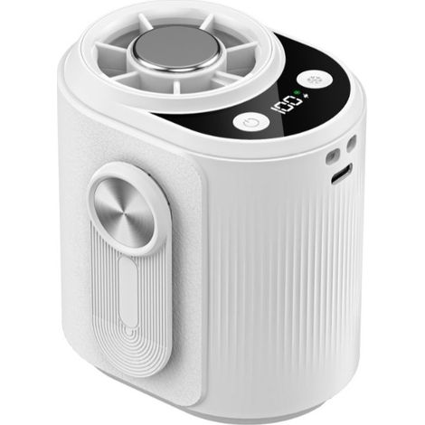 Ventilateur ceinture portable blanc refroidissement semi-conducteur clip haute vitesse mains libres pour travail chantier extérieur été 10x10x8cm