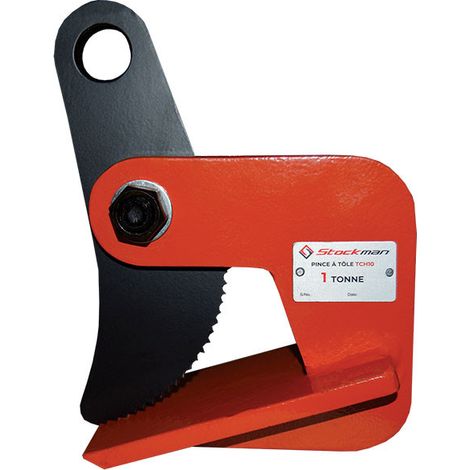 Pince de levage à prise horizontale Stockman TCH10 capacité 1000kg pour tôle plate sans manille ni chaîne (1/2)