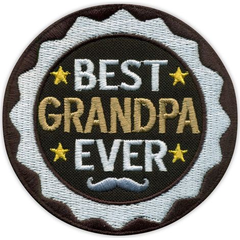 Patchion El mejor abuelo del mundo - Reverso autoadhesivo - Parche/insignia/emblema bordado