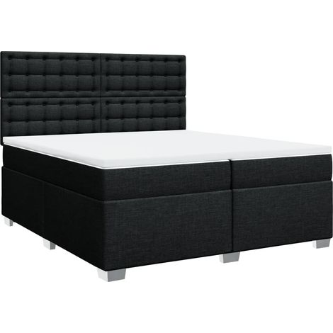 Maison Exclusive - Giroletto a Molle con Materasso Nero 200x200 cm in Tessuto (1/5)