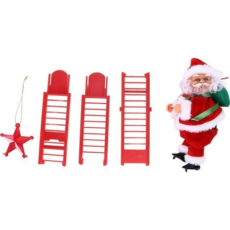 Échelle électrique du père Noël, décoration d'échelle d'escalade de Noël Pendentif d'arbre de Noël électrique Ornement de vacances pour le salon (1/5)