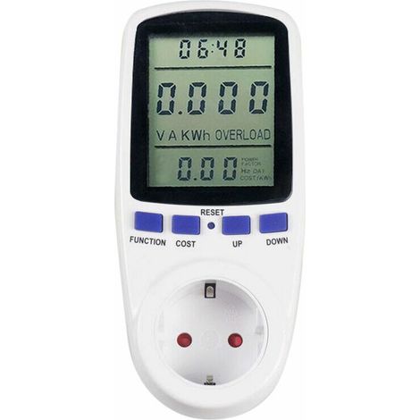 Prise Compteur d'Énergie Numérique, Consommation d'Énergie avec 7 Mode et l'écran LCD, Prise de Consommation Electrique Surveillance de l'Énergie pour les Gros Appareils Électriques 1604172mm,Arcencié (1/5)