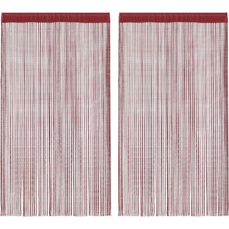 Rideaux à fils, 2 pièces, 100 x 250 cm, rouge bordeaux
