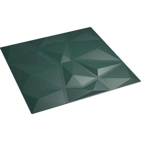 Wandpaneele 48 pcs Grün 50 x 50 cm XPS Schaum