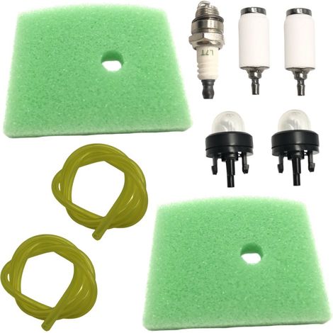 Filtre à air pour tronçonneuse + 2 conduites d'huile + filtre à huile + bougie d'allumage + indicateur de niveau d'huile 530037793 2150 ZHT-107