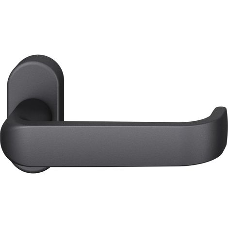 FSB FH-Rahmentürdrücker 09 1268 Standflügel ovale Rosette Aluminium schwarz (1/5)