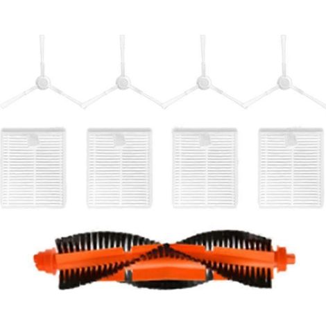 Lot de 9 pièces de rechange pour aspirateur robot Xiaomi E10 E12 B112 : accessoires pour aspirateur, brosse latérale principale (1/5)