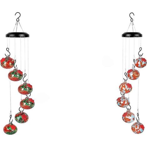 Mangeoires à oiseaux carillons éoliens charmants rouges et oranges (1/5)