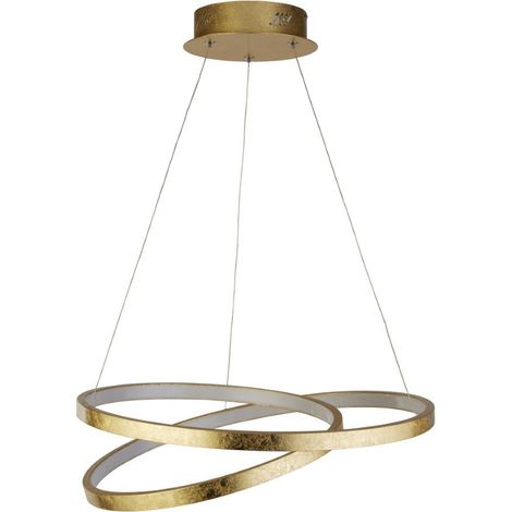 Suspension lampe suspendue lampe de table à manger anneau LED doré lampe de salon H 130 cm (1/3)