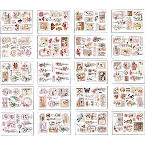 20 feuilles d'autocollants décoratifs imperméables pour agenda, journal, calendrier et scrapbooking (style 1)