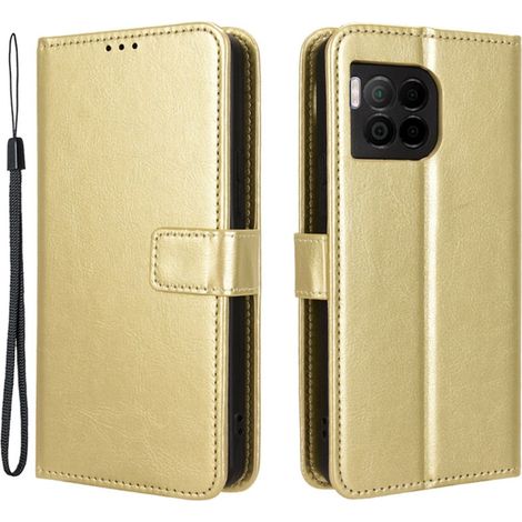 Étui à rabat pour iPhone 2 Pro 5G, portefeuille Crazy Horse, or (1/5)