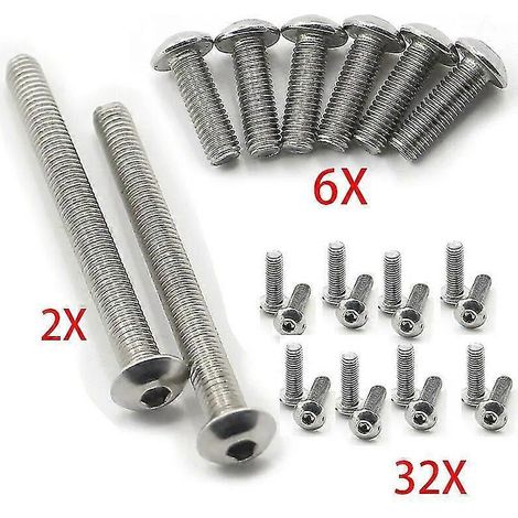 40-teiliges Set aus Edelstahl-Verkleidungsschrauben in 3 Größen für BMW R1100RT 96 - 01 R1100 RT / R 1100 RT 1997 1998 1999 2000--