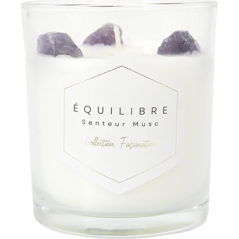 Lot de 3 bougies parfumées avec pierre collection FASCINATION