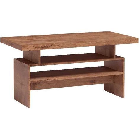 Table basse INDIANAPOLIS 60x60x120 cm Avec rangement esche hell (1/5)