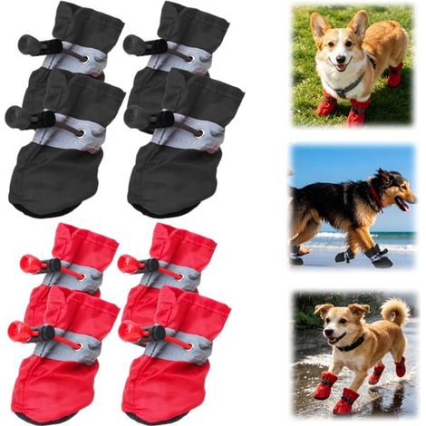 Protections de pattes pour chien lot de 8 - chaussons antidérapants 5 cm (1/5)