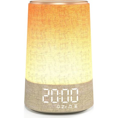 Réveil Lumineux Simulateur d'Aube, Lampe de Reveil avec 7 Sonneries 30 Sons Naturels, Snooze, Minuteur, Réveil Matin sur Lampe de Chevet, 10 Niveaux de Luminosité Veilleuse pour Enfant Adulte (1/5)