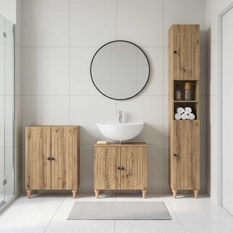 vidaXL 3 Piece Bathroom Cabinet Set ALKMAAR Artisan Oak (1/5)