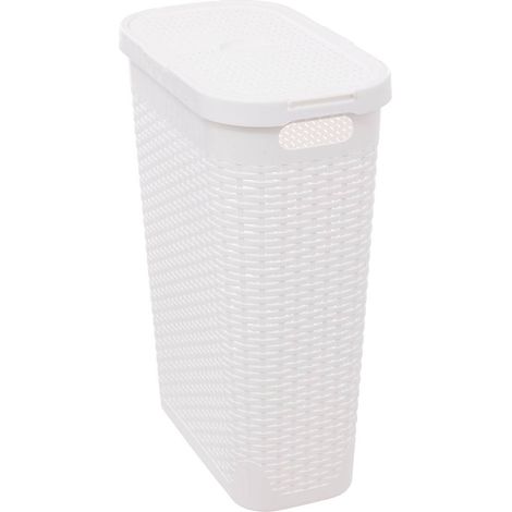 Cestino in rattan slim 40l bianco - 5five
