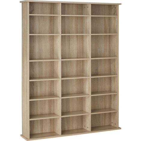 Mueble estante librería unidad de almacenamiento para CD/DVD 136,5 cm marrón 080000232