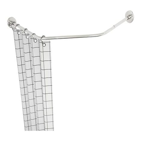 Tringle à rideau de douche d'angle en forme de diamant - En acier inoxydable - Support de tringle de douche sans perçage - Pour salle de bain, magasin de vêtements (1/5)