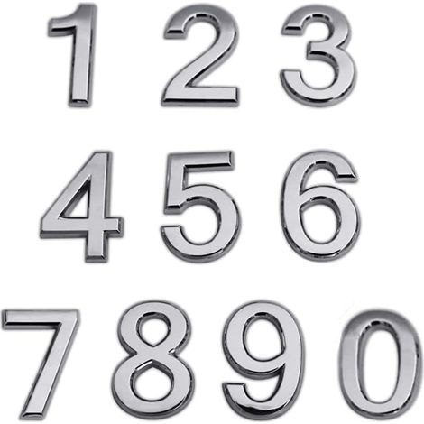 Chiffre Boite aux Lettres Numero de Maison Adhesif 0 à 9 Numéro de Rue d'Adresse Design Adhésif Numéro de Porte de Maison Numero Maison Design pour Bureau Chambres Appartements (1/5)