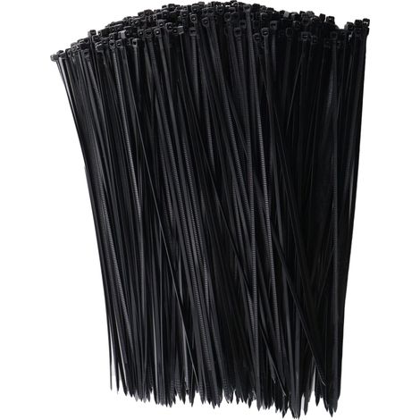 500 Pièces Serre Cable 250mm x 3mm, Autobloquant Collier Serrage Plastique, UV Serre Flex Noir Pour la Gestion des Câbles, Décoration de Jardin (1/5)