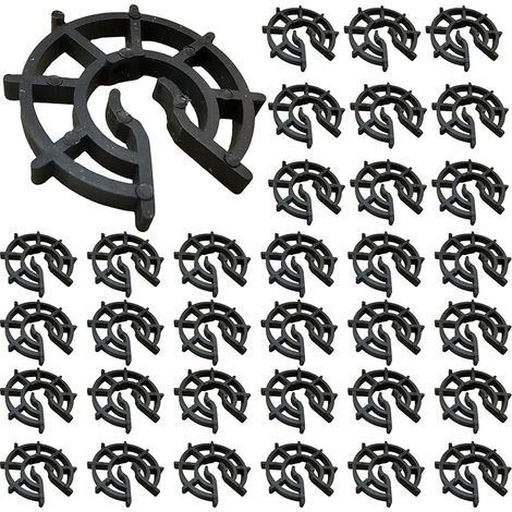 Lot de 100 Cales d'armatures pour Fer à Béton de Ø8 à Ø12, Enrobage Epaisseur 15 mm, pour Fixation Verticale, Dalle Armé Ferraillage, Accessoire de Coffrage à Clipser, Plastique, Noir (1/5)