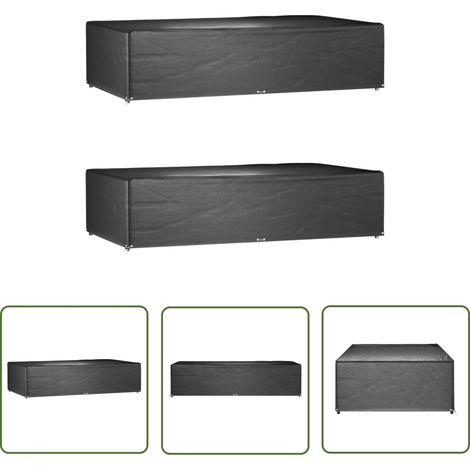 The Living Store Housses de salon de jardin 2 pcs 12 œillets rectangulaire - Housse De Mobilier Extérieur - Housse De Jardin - Protection Meubles Rotin - Housse Imperméable - Housse Anti Uv (1/5)