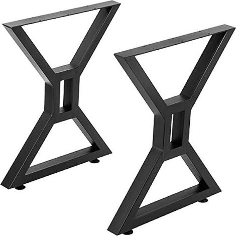 Lot de 2 pieds de meubles rustiques décoratifs, pieds de bureau en métal robuste, pieds de table de salle à manger, pieds de banc en fer à faire soi-même(71x61CM）