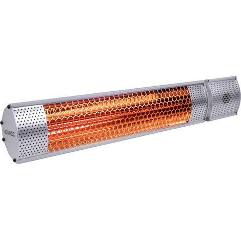 VONROC Calefactor Marsili 2000W - 2 niveles de calor - Plata - Elemento de bajo deslumbramiento - Con mando a distancia (1/7)