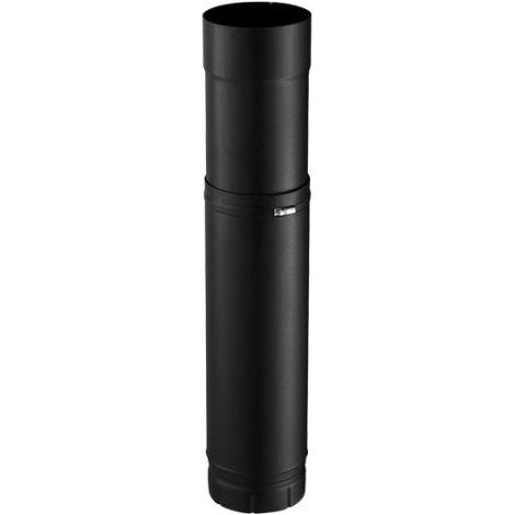 Poujoulat – Conduit de fumée zoom réglable 51-86cm – Émaillé noir mat – Pour installation en espaces confinés – 130