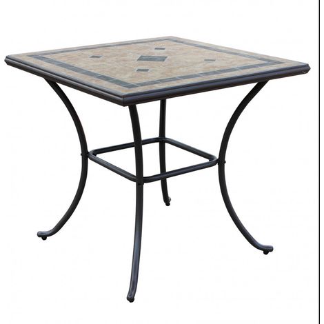 Tavolo Quadrato Nereo 80x80x74 h cm in Acciaio Tortora (1/4)