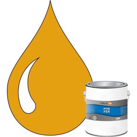 Peinture Fer Antirouille – Métal Extérieur Intérieur, Satinée, Protection Rouille - 1L - RAL 1006 - Jaune maïs