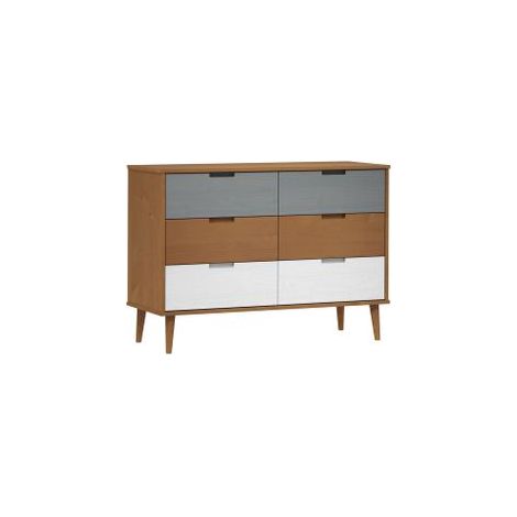 Commode MOLDE Marron 113x40x80 Bois de pin massif (1/5)
