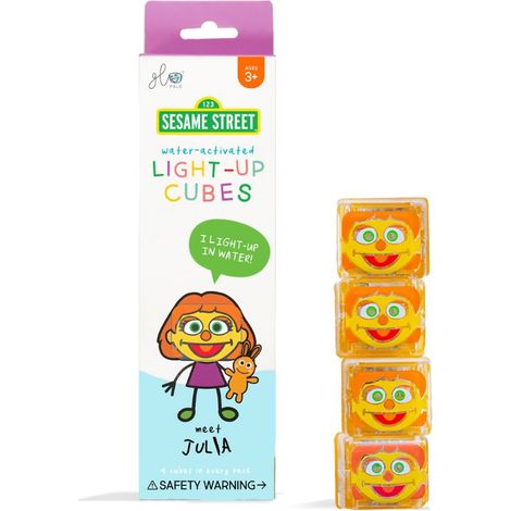 Sensorische Würfel, die im Wasser leuchten – Julia, 4 Stück, Glo Pals (1/5)