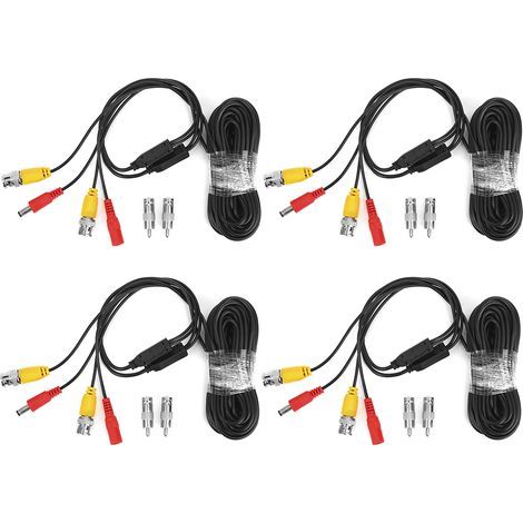 BNC-Videostromkabel, 4 Stück, CCTV-Kabel, Zubehör für Sicherheitssysteme, 10 m (1/5)