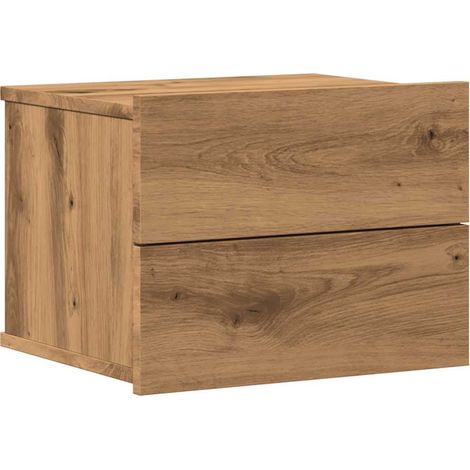 Maison Exclusive - Mesita de noche de pared color roble artisan 4