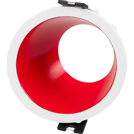 Aro Downlight Redondo Asimétrico - Bajo UGR - Corte Ø75mm - Rojo