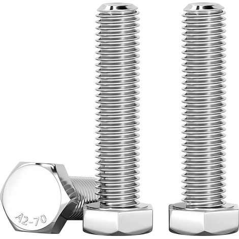 Boulon M8, 10 Pièces Boulons Hexagonaux Argent DIN933 Acier Inoxydable A2 V2A M8 x 40mm Résistance Vis Inox Pour Automobile Et Machinerie (1/5)