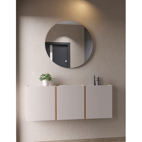 Meuble à chaussures suspendus H 55 cm cachemire/chêne Lydia (1/5)