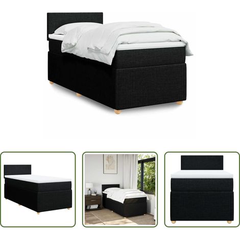 vidaXL Taschenfederkern -  Boxspringbett mit Matratze Schwarz 80x200 cm Stoff (1/5)