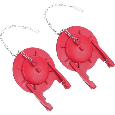 Clapet de Toilette en Caoutchouc, 2 Pièces, Rouge, Léger, Chaîne (1/5)