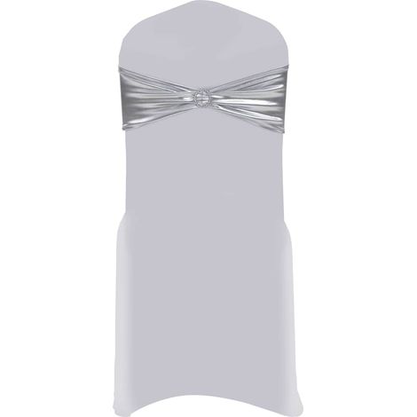 vidaXL Lazo de silla elástico 25 uds con broche de diamante plateado (1/2)