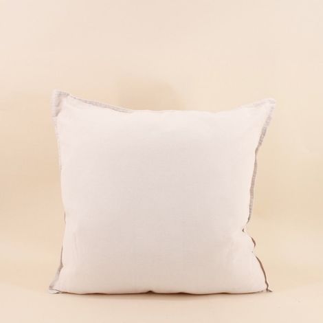 Coussin blanc avec lin 45x45cm (1/5)